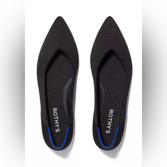Rothy's Shoes - Rothy’s “THE POINT” Knitted Pointed Toe Slip On Flats Sustainable Black Size 8